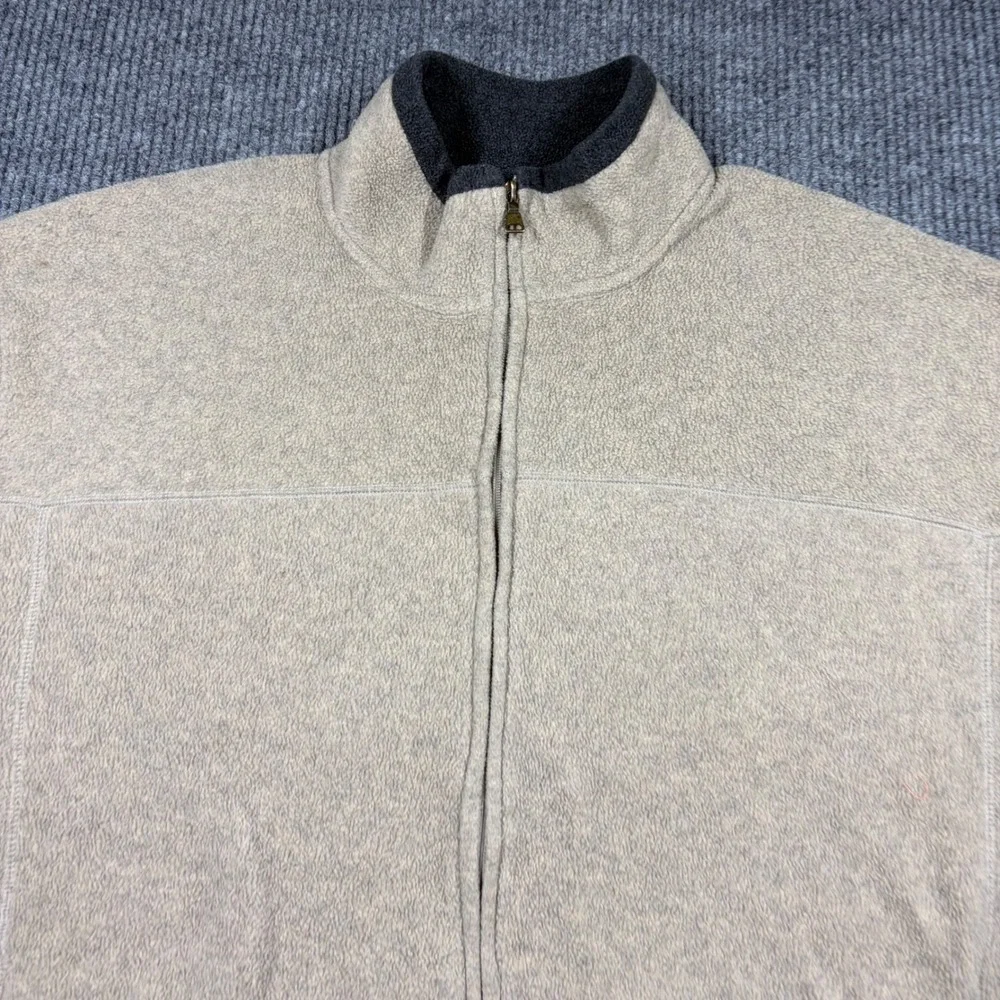 St Johns Bay Jacket Mens 3XL Fleece Tan Full Zip Mock Neck Tall Big and Tall